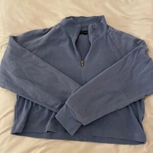 Women’s Blue Half-Zip Sweater cropped